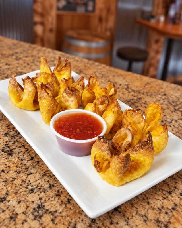 Crab rangoon with sweet chili sauce