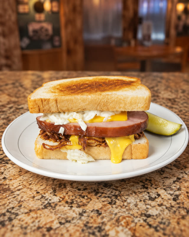 Fried bologna sandwich on Texas toast