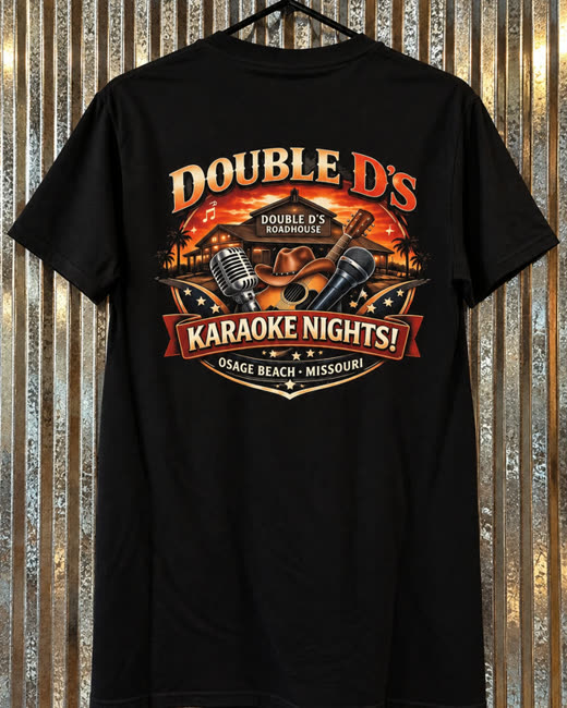 Black Double D's Karaoke Nights tee