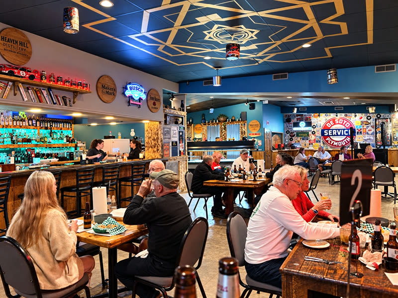 Regulars at the tables near the bar